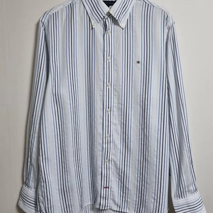 [BUNJANG] Tommy Hilfiger Blue Vertical Stripe Shirt / L ) 타미힐피거 블루 세로 스트라이프 셔츠