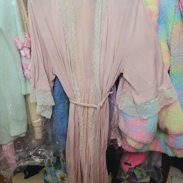 [BUNJANG] Pink Lace Robe / 핑크색 레이스 로브수입