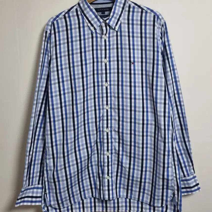 [BUNJANG] Tommy Hilfiger Blue Check Oversized Shirt / 오버핏 L ) 타미힐피거 블루 체크셔츠