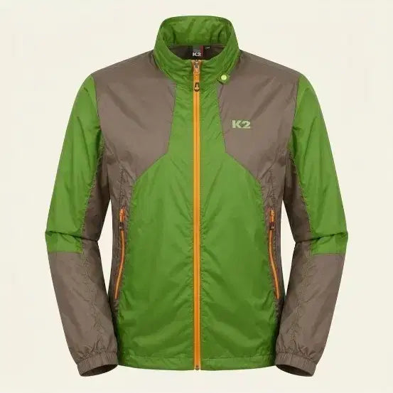 [BUNJANG] K2 Men's Windbreaker Jacket (100) - Green/Brown / K2 남성 바람막이 자켓 100 그린/브라운