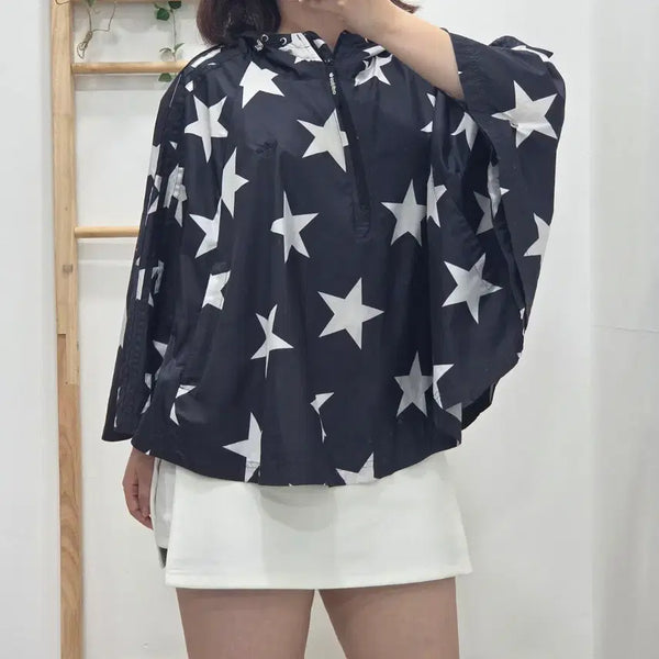 [BUNJANG] Adidas Originals Star Pattern Poncho Raincoat / [프립]90/아디다스 오리지널스 빅 스타(별) 패턴 폰초 레인코트