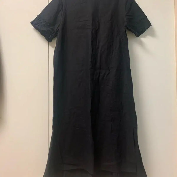[BUNJANG] JAJU Linen Long Dress Black / 깔끔한 블랙 색상의 JAJU 린넨롱원피스