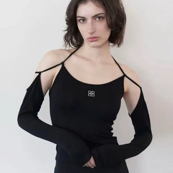 [BUNJANG] Rakcake Tank String Top Long Sleeve Sleeveless T-Shirt / 락케이크 탱크 스트링 탑 긴팔 민소매 티셔츠