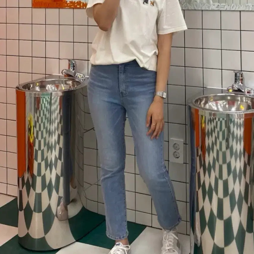 [BUNJANG] Denim Pants Light Wash Straight Fit L / 일자핏 연청 데님팬츠 L