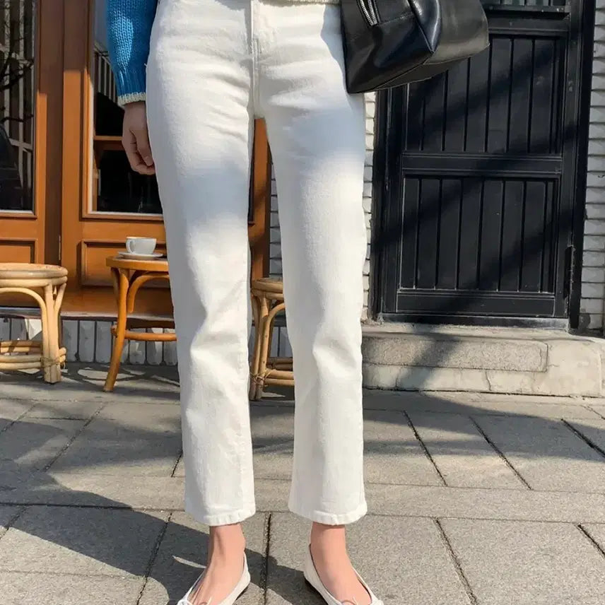 [BUNJANG] Wonlog Straight Leg White Pants L / 원로그 일자 흰바지 L