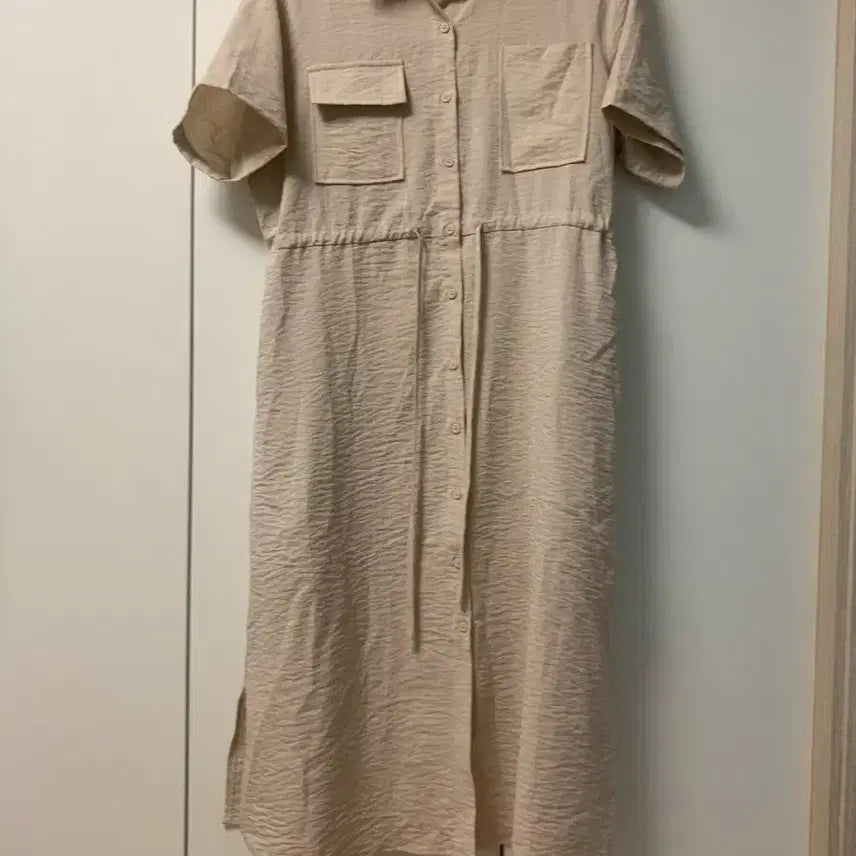 [BUNJANG] PIGMENT Beige Shirt Dress / PIGMENT 베이지 셔츠형 롱 원피스