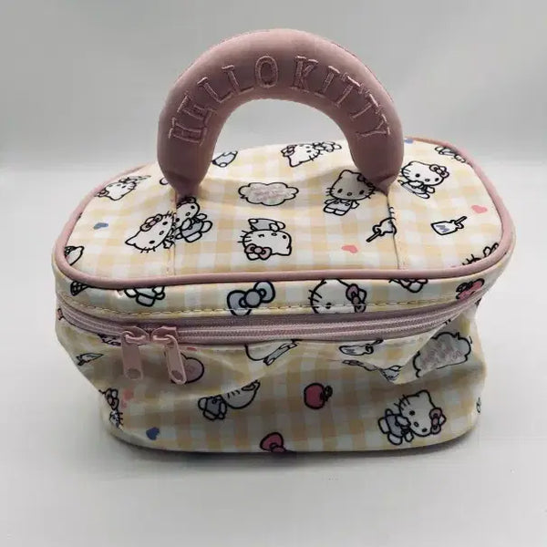 [BUNJANG] Sanrio Hello Kitty Checkered Pouch / 산리오 헬로키티 체크 파우치