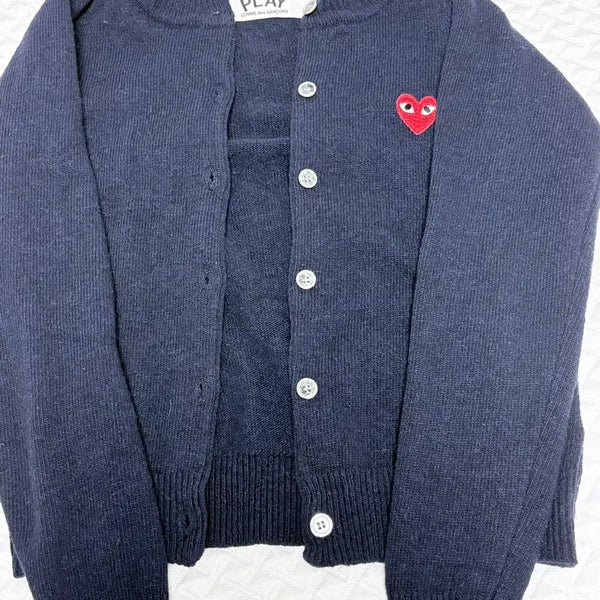 [BUNJANG] Comme des Garçons PLAY Navy Cardigan / 꼼데가르송 플레이 가디건 네이비
