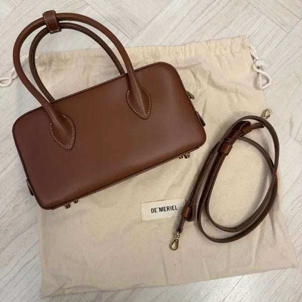 [BUNJANG] Demellier Medium Bowling Bag Tan Brown / 드메리엘 볼링백 미디움 탄 브라운