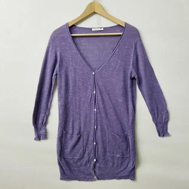 [BUNJANG] Chambre Linen Cardigan Purple / chambre 린넨 가디건 퍼플
