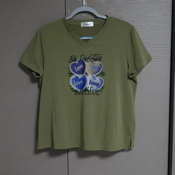 [BUNJANG] Khaki Stretchy T-Shirt (Size 2XL) / 카키색 신축성좋은 티(77~88)
