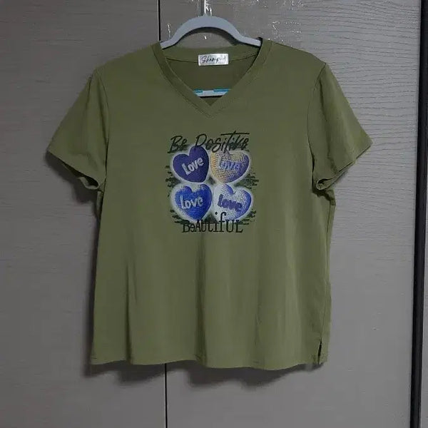 [BUNJANG] Khaki Stretchy T-Shirt (Size 2XL) / 카키색 신축성좋은 티(77~88)