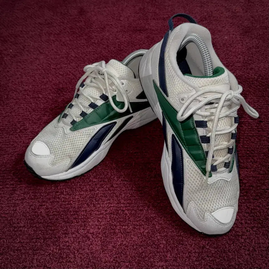 [BUNJANG] Reebok Interval 96 White Navy Green Casual Shoes (260mm) / 260) 리복 인터벌 96 화이트 네이비 그린 캐주얼화