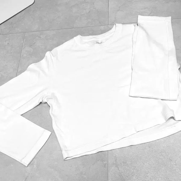 [BUNJANG] Musinsa Standard Solid Long Sleeve Crop Top / {무신사스탠다드} 무지 긴팔 크롭