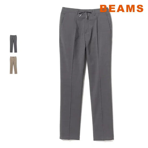 [BUNJANG] BEAMS F Germano Mix Fabric One-Pleat Easy Slacks / 빔즈 에프 별주 제르마노 믹스패브릭 원턱 이지 슬랙스