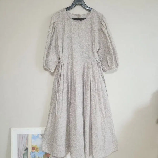 [BUNJANG] Floral Print Long Dress (Size 66) / 핑크잔꽃무늬롱 원피스 66