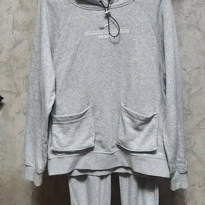 [BUNJANG] Nike Swoosh Hooded Training Set - Grey / 나이키 스우시 후드 트레이닝 세트 그레이