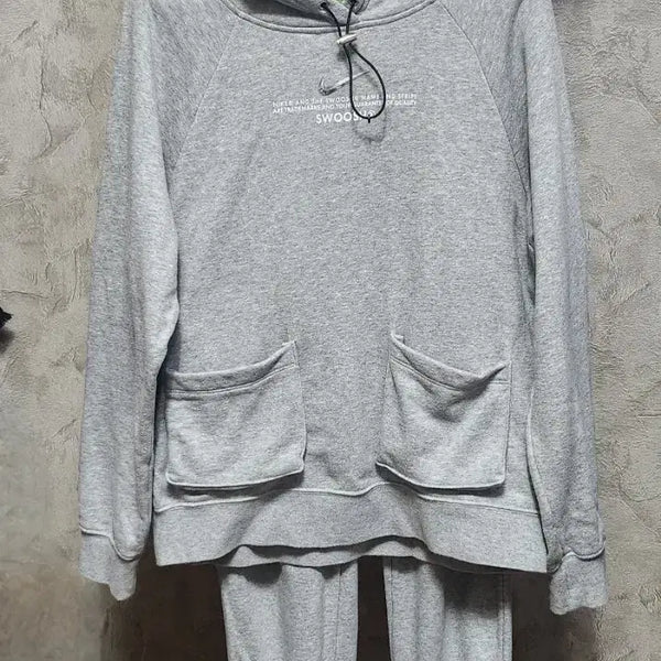 [BUNJANG] Nike Swoosh Hooded Training Set - Grey / 나이키 스우시 후드 트레이닝 세트 그레이