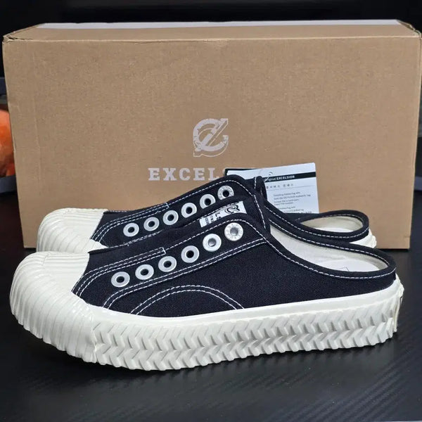 [BUNJANG] Excelsior Shoes Black Mule Sneakers / 엑셀시오르 슈즈 블랙 뮬 스니커즈 230