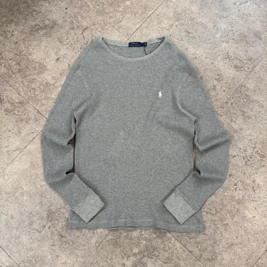 [BUNJANG] Polo Ralph Lauren Waffle Grey Long Sleeve / 폴로 랄프로렌 와플 그레이 롱슬리브 #csz1065