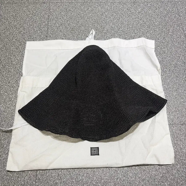 [BUNJANG] Toteme Women's Black Raffia Bucket Hat / (정품/새상품) TOTEME 토템 여성 블랙 라피아 버킷햇