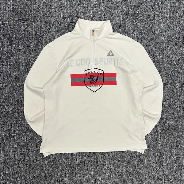 [BUNJANG] Le Coq Sportif Ivory Fleece Anorak L / 르꼬끄 아이보리 후리스 아노락 L