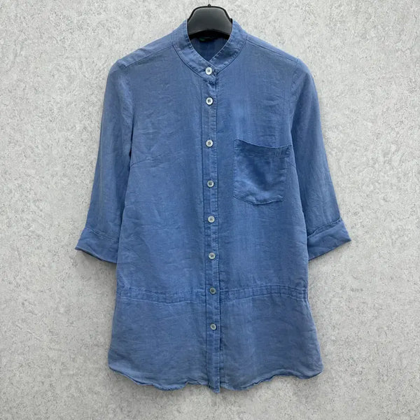 [BUNJANG] Benetton Women's Linen Long Shirt Size 100/L / 100 베네통 여자 린넨 롱 셔츠