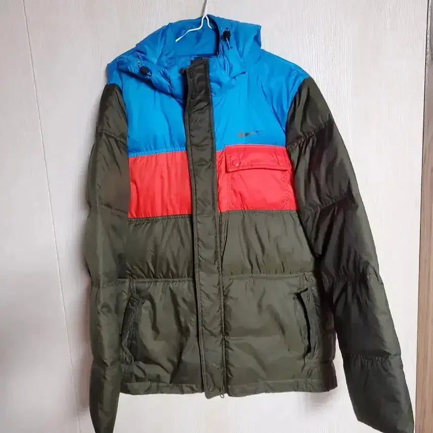 [BUNJANG] Nike Down Padded Jacket - Blue Khaki (L) / 나이키 패딩 다운 자켓 블루 카키 L