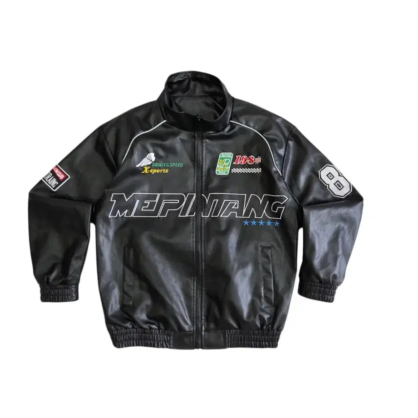 [BUNJANG] Vintage Old School Racing Leather Jacket / Vintage 빈티지 올드스쿨 레이싱 레더 자켓