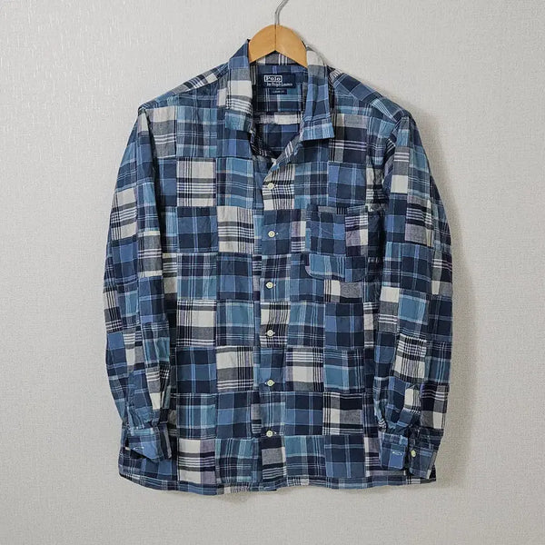 [BUNJANG] Polo Ralph Lauren Patchwork Madras Camp Shirt Classic Fit L / 폴로 랄프로렌 패치워크 마드라스 캠프 셔츠 클래식핏 신형 L 정품