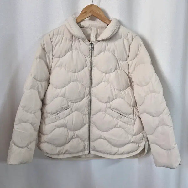 [BUNJANG] Crescendo Beige Goose Down Quilting Padding Jumper / 크레송 베이지색 구스다운 퀼팅 패딩 점퍼