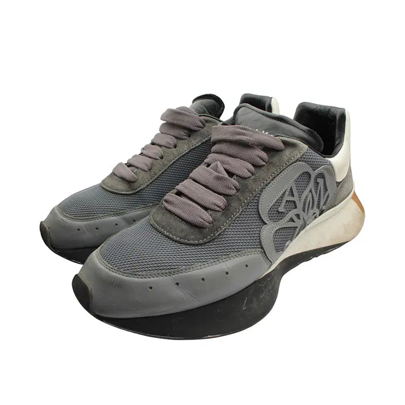 [BUNJANG] Alexander McQueen Charcoal Grey Leather Sneakers / 알렉산더맥퀸 차콜그레이 남성 스니커즈 41
