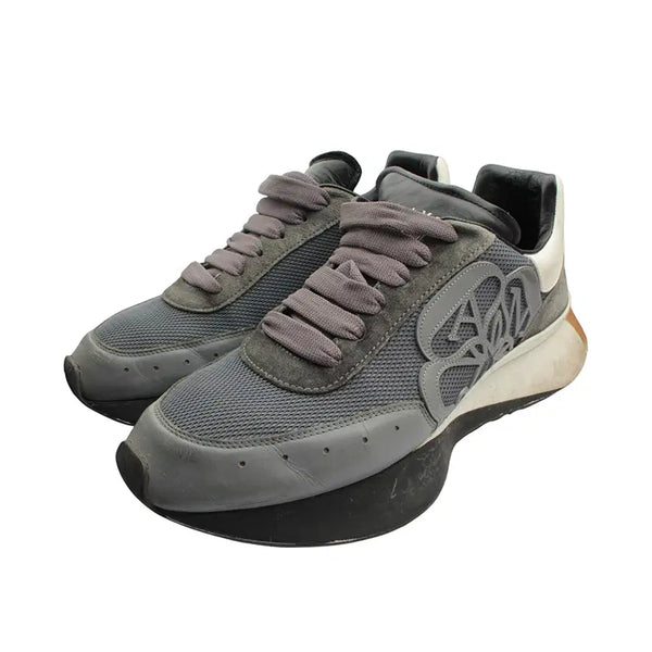[BUNJANG] Alexander McQueen Charcoal Grey Leather Sneakers / 알렉산더맥퀸 차콜그레이 남성 스니커즈 41
