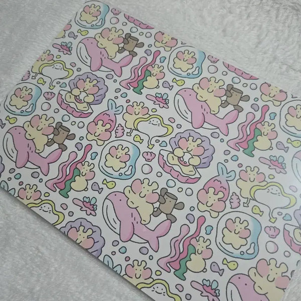 [BUNJANG] Chija Seokhaenim Sea Pattern Wrapping Paper / 치자 청핸님 바다속 패턴 랩핑지
