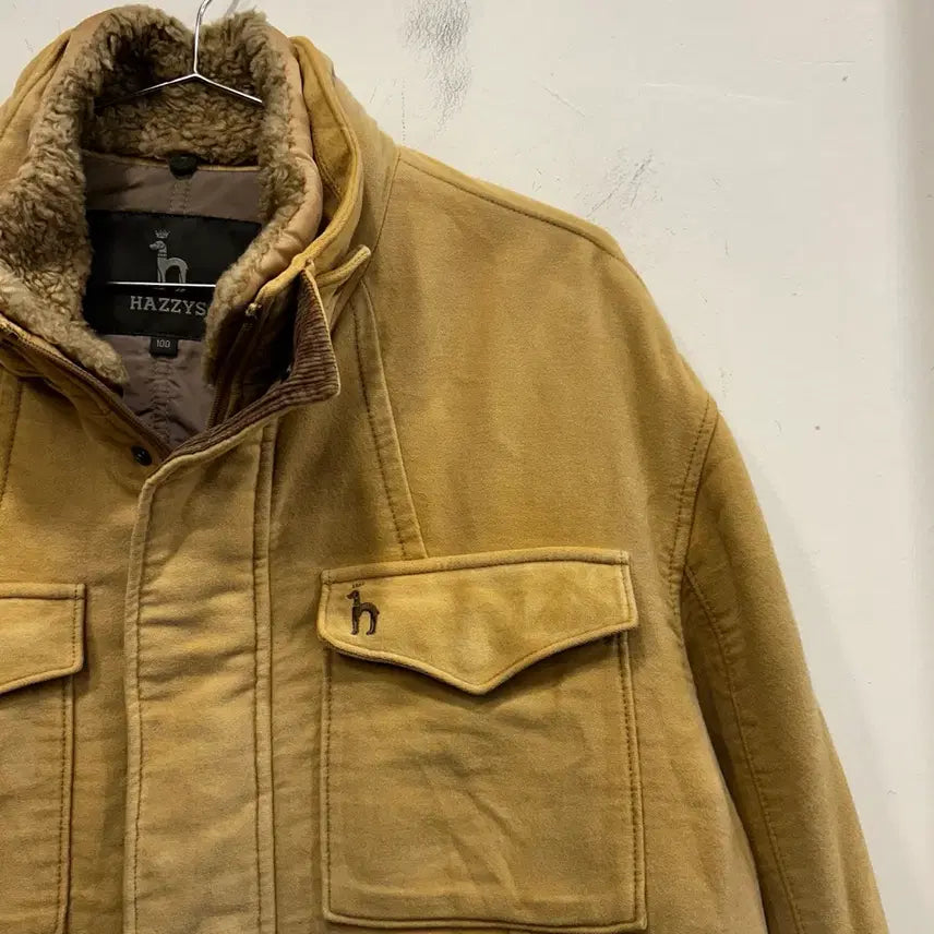 [BUNJANG] Hazzys Suede Cotton High Neck Hunting Jacket / 헤지스 스웨이드 코튼 하이넥 헌팅자켓