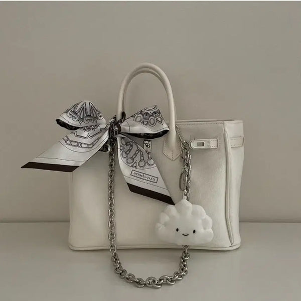 [BUNJANG] Hermès Twilly Silk Scarf Blanc/Anthracite/Marron / 에르메스 트윌리 스카프