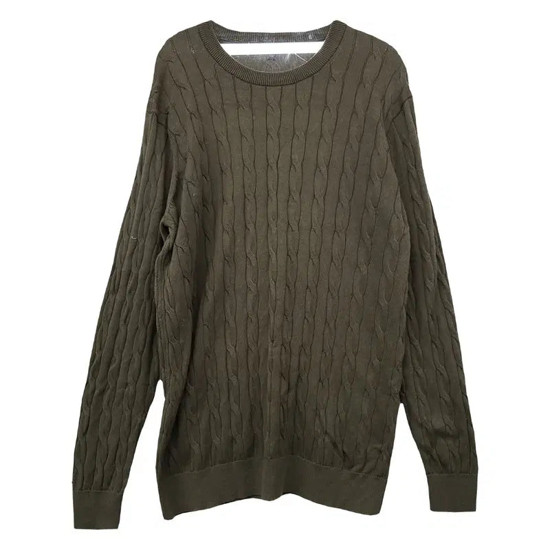 [BUNJANG] Uniqlo Cotton Cashmere Knit - Khaki - XL / 유니클로 카키 코튼 캐시미어 니트 XL