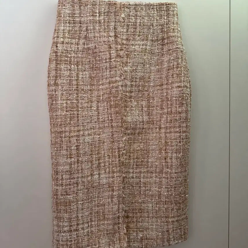 [BUNJANG] Lenne Tweed Skirt Beige Size S / 트위드 스커트 베이지 렌느 새제품 S 55사이즈