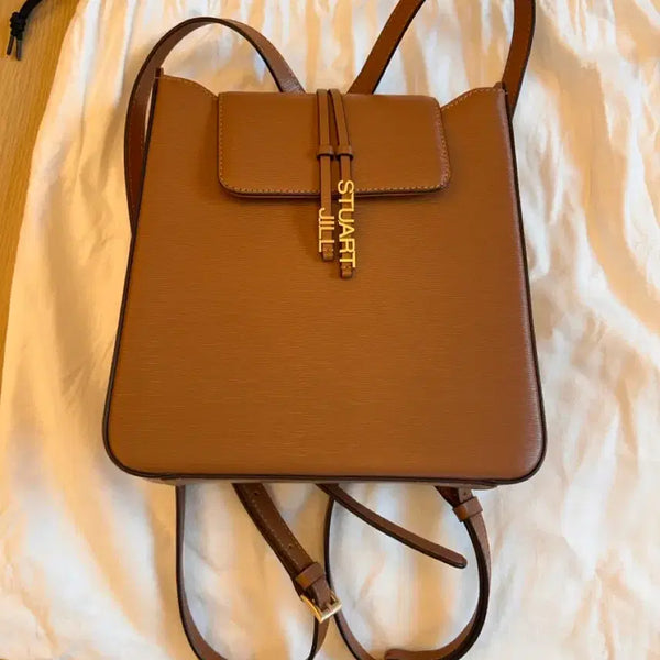 [BUNJANG] Jill Stuart New York Brown Leather Backpack / 질스튜어트 뉴욕 브라운 가죽 백팩