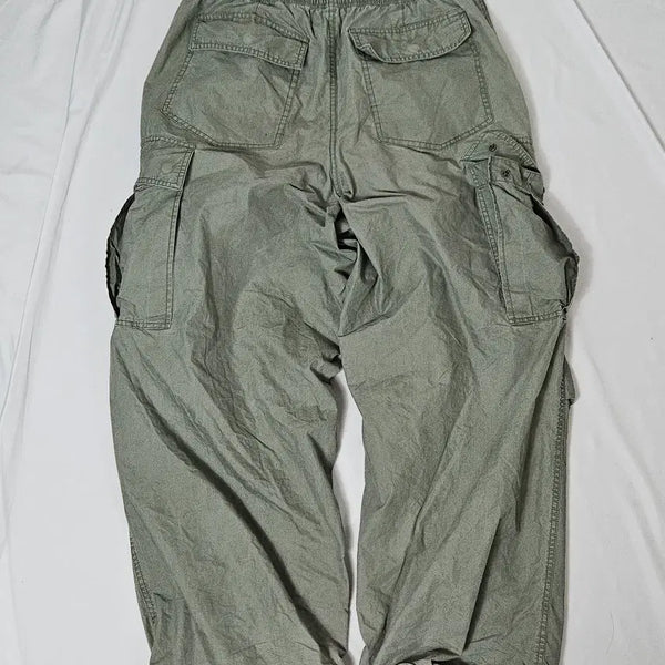 [BUNJANG] OBEY Giant Parachute Cargo Pants String Nylon Woven Olive M / 오베이 obey 자이언트 파라슈트 카고팬츠 스트링 나일론 우븐 올리브 M