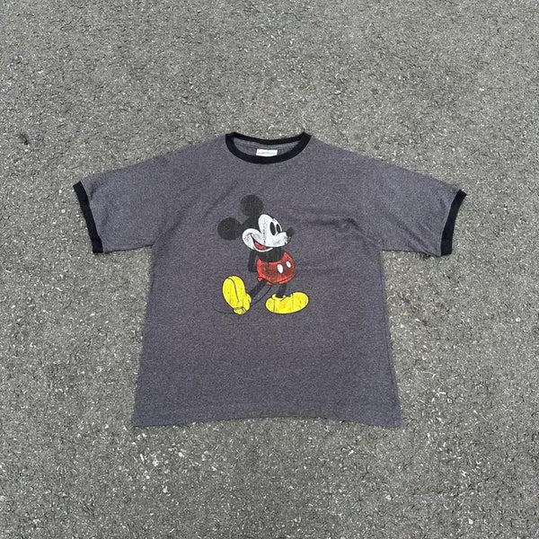 [BUNJANG] Vintage Mickey Mouse Ringer T-Shirt / [빈티지] Vintage Mickey Mouse Ringer T-Shirt