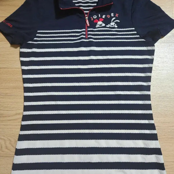 [BUNJANG] JDX Striped Short Sleeve Polo Shirt Navy 90 / JDX  단가라 반팔 카라티 네이비  90
