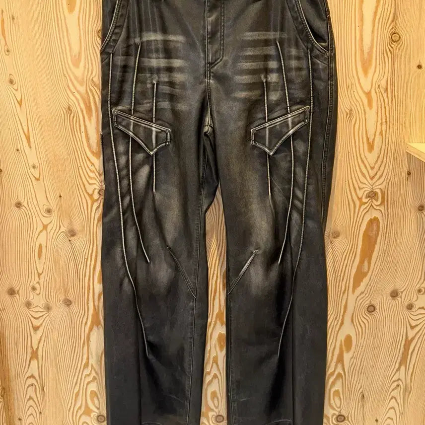 [BUNJANG] AESYNCTX SWAMP Faux Leather Pants / AESYNCTX SWAMP FAUX 레더 팬츠