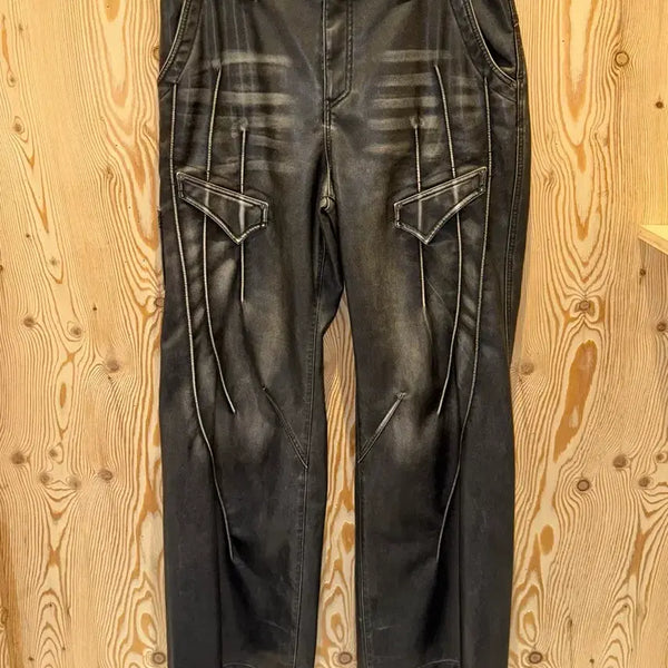 [BUNJANG] AESYNCTX SWAMP Faux Leather Pants / AESYNCTX SWAMP FAUX 레더 팬츠