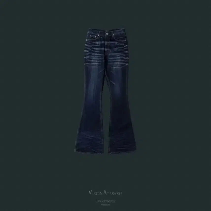 [BUNJANG] Under My Car Pleated Jeans Indigo Blue Size 2 / [2] 언더마이카 플레어진 인디고 블루
