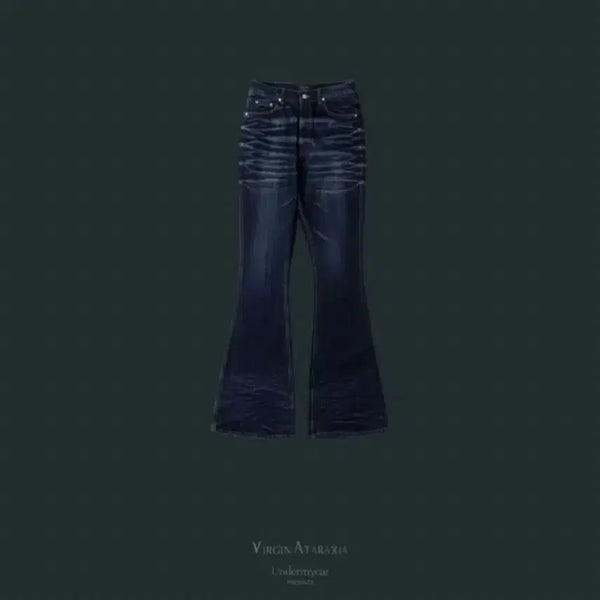 [BUNJANG] Under My Car Pleated Jeans Indigo Blue Size 2 / [2] 언더마이카 플레어진 인디고 블루