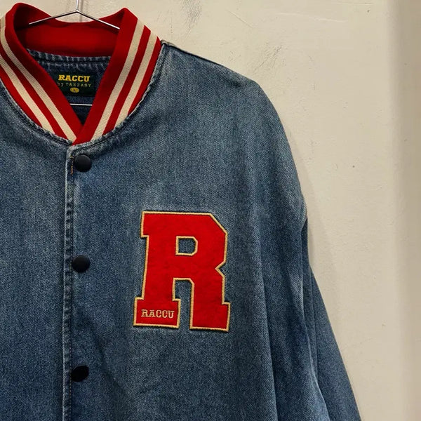 [BUNJANG] Raccu by Takeasy Vintage Denim Varsity Jacket / 라쿠 RACCU by takeasy 빈티지 데님 바시티자켓