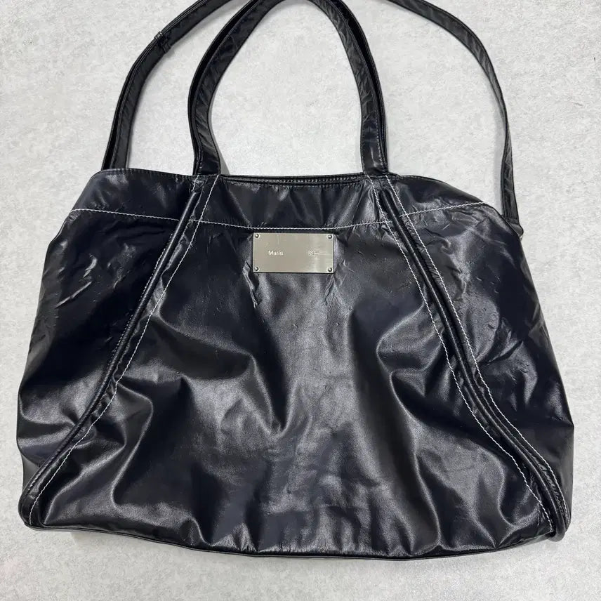 [BUNJANG] Matinkim Big Coating Tote Bag Black / 마뗑킴 빅 코팅 토트백 블랙