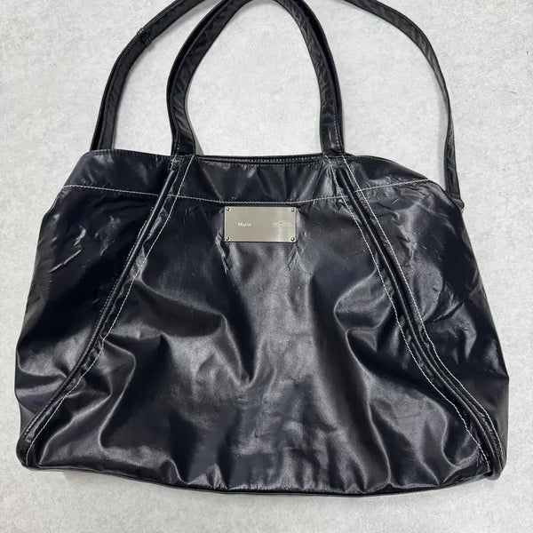 [BUNJANG] Matinkim Big Coating Tote Bag Black / 마뗑킴 빅 코팅 토트백 블랙