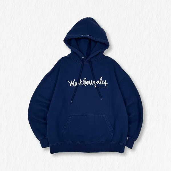 [BUNJANG] Mark Gonzales Brushed Hoodie Navy / 마크곤잘레스 기모 후드티 네이비
